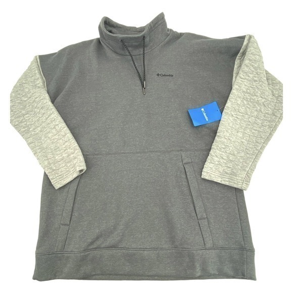 NEW Columbia Sunday Summit Oversized Grey Funnel Neck Women’s Sweatshirt Size L - Picture 2 of 16